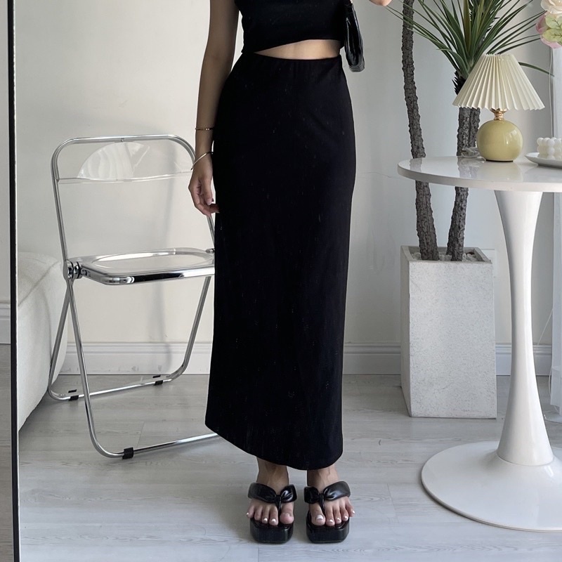 Set Áo Và Chân Váy Midi ôm Body