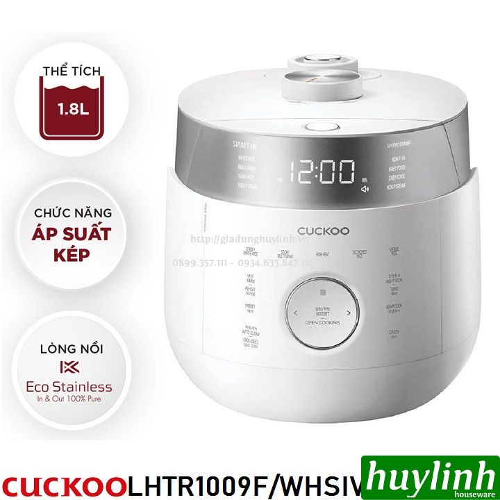 [Mã ELHADEV giảm 4% đơn 300K] Nồi cơm điện cao tần Hàn Quốc Cuckoo CRP-LHTR1009F - 1.8 lít (BKSIVNCV - WHSIVNCV)