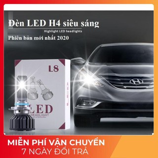 Bộ 2 Đèn LED chân H4 chuyên dụng cho ô tô xe máy - Mẫu L8 mới nhất/cải thiện hiệu suất - Fan tản nhiệt tích hợp