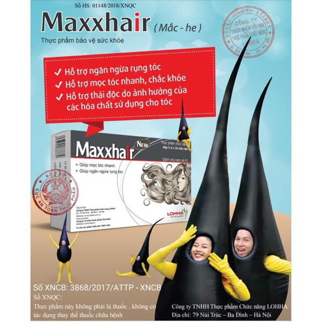 Maxxhair cung cấp dưỡng chất phục hồi tóc hộp 30 viên