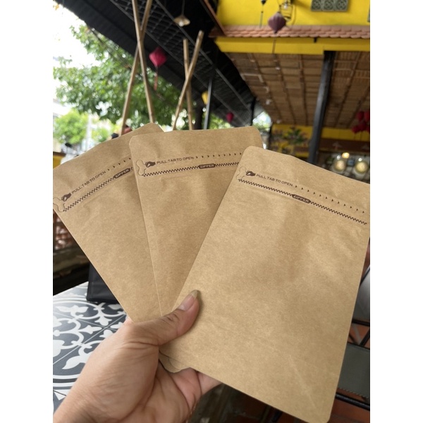 Túi zip GIẤY kraft - 8 cạnh đựng trà cafe