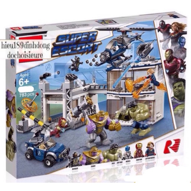 Lắp ráp xếp hình Lego siêu anh hùng 76131 Lepin 07123 sy1334 bela 11262 : End Game Cuộc tổng tấn công thanos