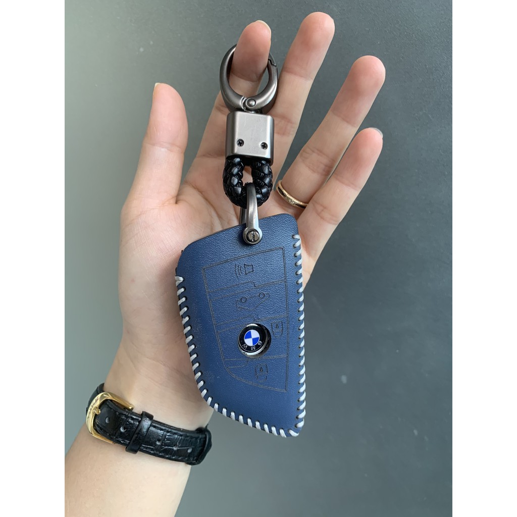 Bao da chìa khoá ô tô bmw smartkey cao cấp, bao bảo vệ chìa khoá thông minh 4 nút bấm form cũ my car