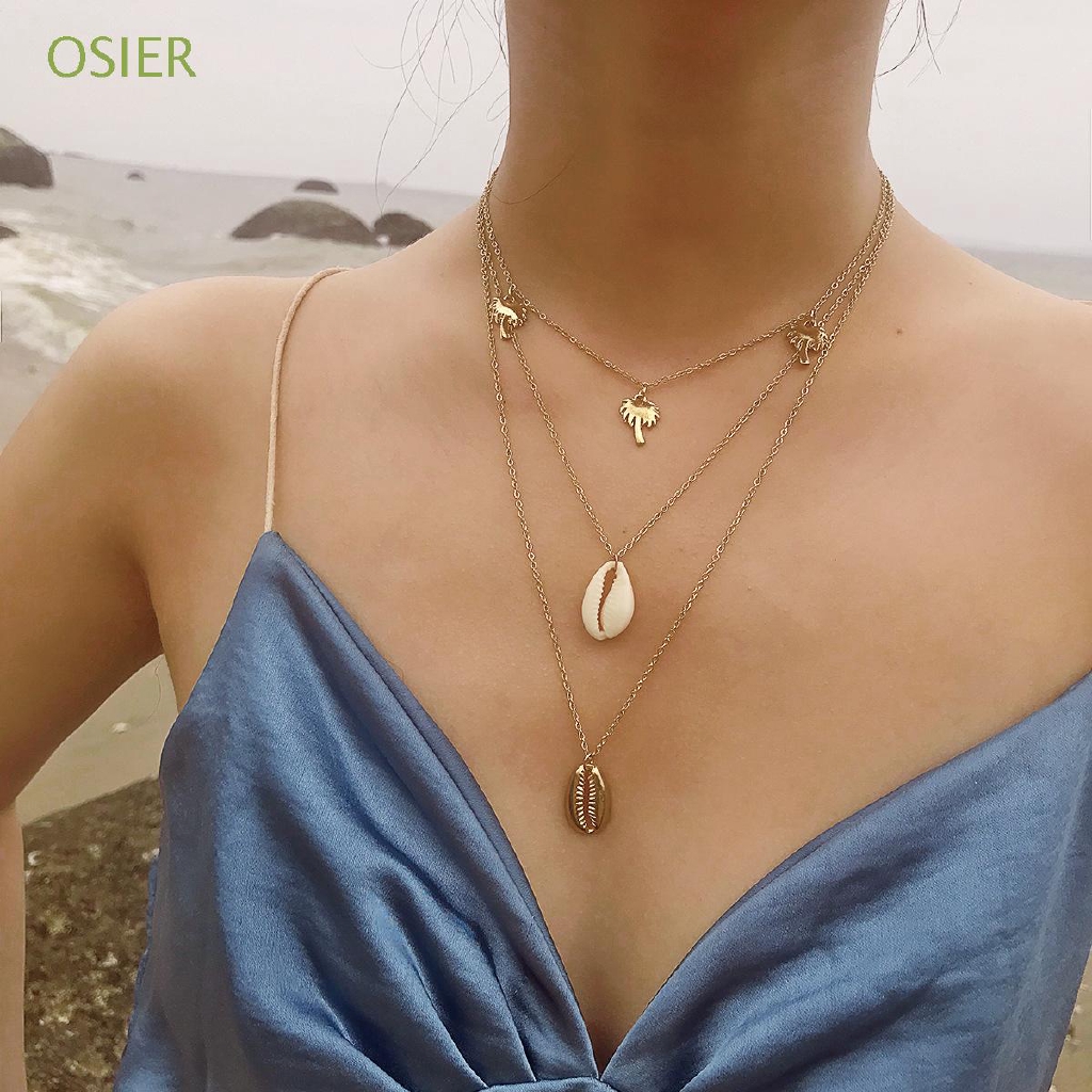 Dây chuyền choker dây xích vỏ sò mùa hè