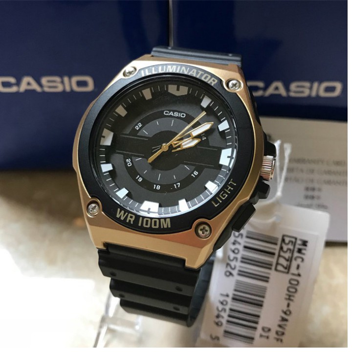 [Mã FABRR5503 giảm 20% đơn 249K] Đồng Hồ Nam Casio MWC-100H-9AVDF Dây Nhựa - WR100M - Đèn Led - Chính hãng