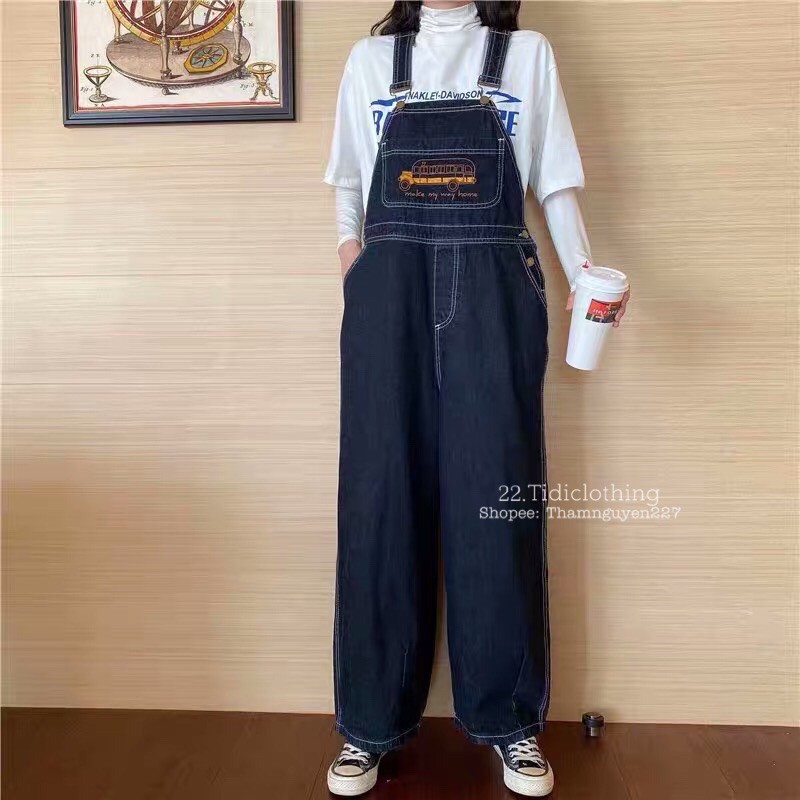 Quần yếm jeans ống suông make my way home có bigsize 5Xl,4Xl,3Xl,2Xl/ Style ulzzang/ order/ form rộng/ chất vải đẹp