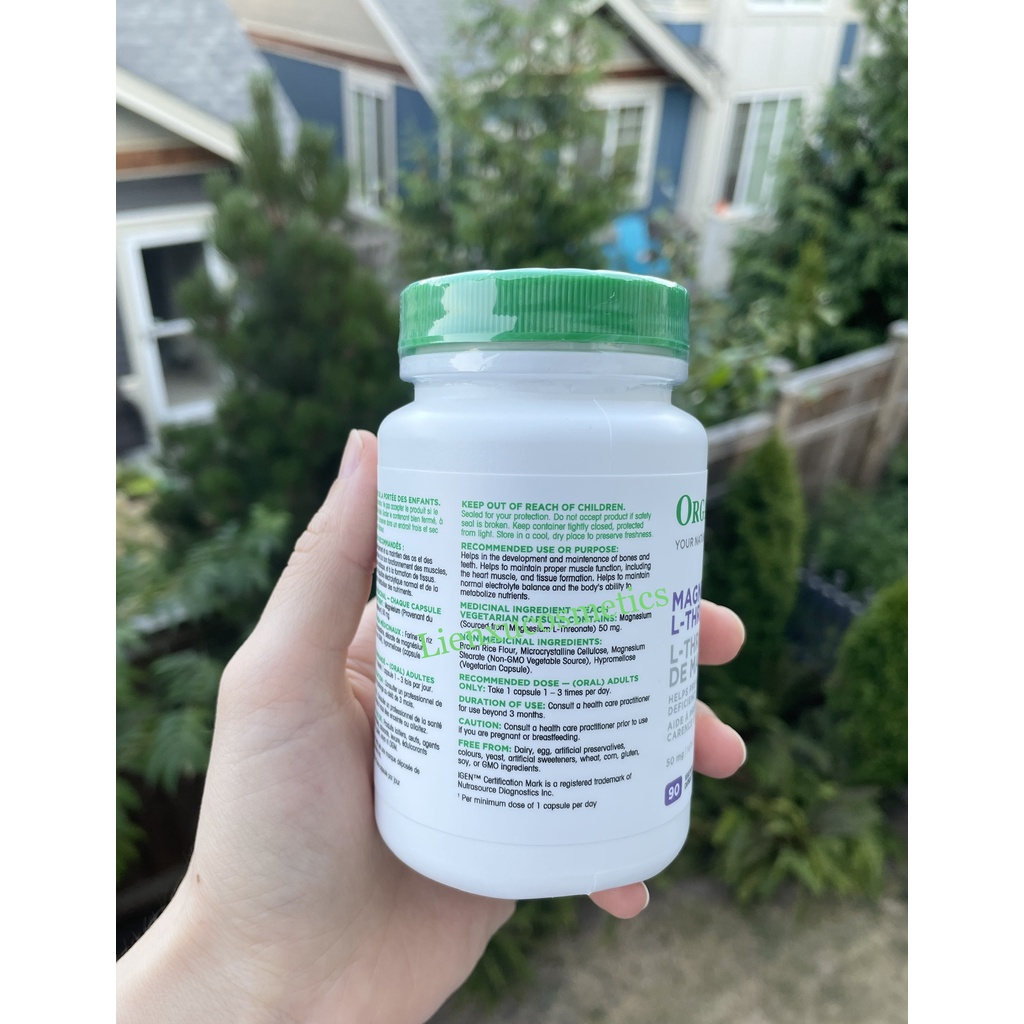 Viên uống Organika’s magnesium L- Threonate 50mg, hộp 90 viên