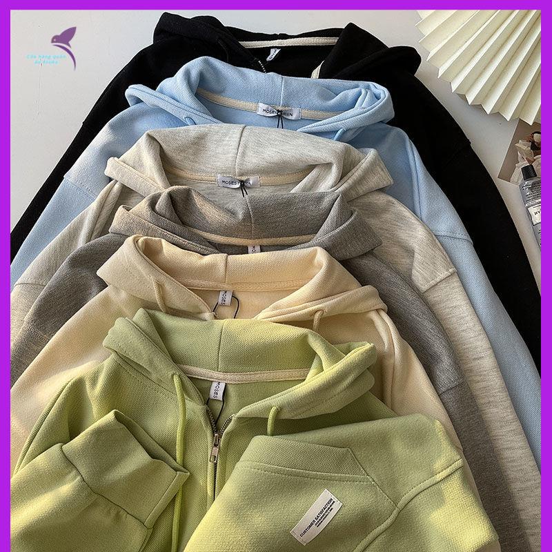 ❤️áo hoodie nữ form rộng hoodie zip áo hoodie nữ cute áo hoodie không mũ Áo Khoác Thể Thao Có Khóa Kéo Màu Trơn Phong Cách Mới Cho Nữ