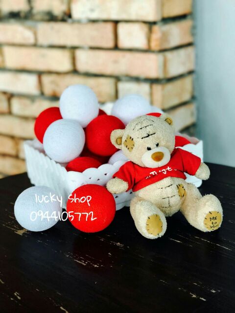 Dây đèn cotton ball ( ảnh thật ) màu xanh lá tươi mát cho không gian nhà thêm đẹp và nổi bật trang tri phòng thêm xinh