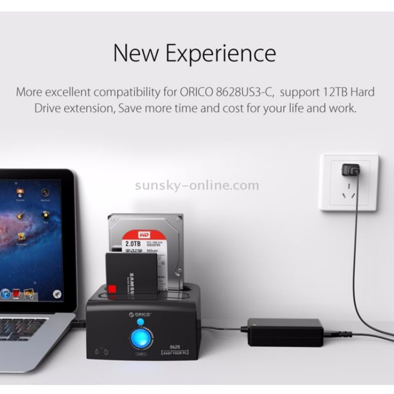Đế Cắm ổ Cứng Đôi 3.0 (2 Khe Cắm) cho Ổ 2.5" và 3.5" Orico 8628US3-C (Hỗ Trợ Clone) | BigBuy360 - bigbuy360.vn