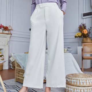 [LG0160] Quần bagy nữ màu trắng vải tuyết mưa chống nhăn dáng xuông phối croptop lên dáng siêu xinh
