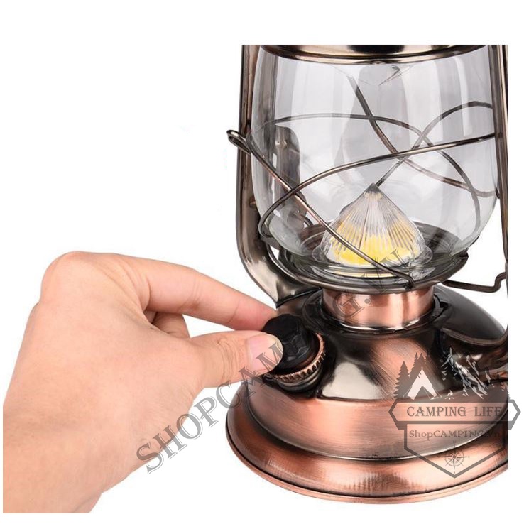 Đèn bão Led ánh sáng vàng Decor trang trí nhà cửa, cắm trại dã ngoại dùng pin 18650