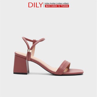 Giày Sandal DILY Thời Trang Gót Vuông 5cm Màu Hồng_AA0175