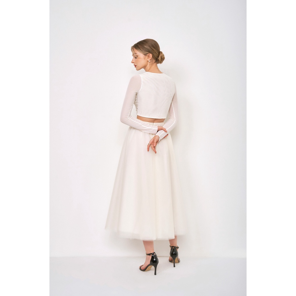 MAVEN - Chân váy lưới phồng xoè Joe White Skirt