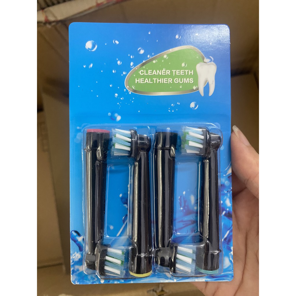 Set 4 đầu bàn chải thay thế cho bàn chải đánh răng điện oral B  dùng cho răng niềng, răng yếu