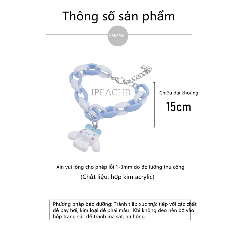 Vòng đeo tay cún Cinnamoroll hoạt hình dễ thương đơn giản vòng tay cặp đôi phong cách nhật bản xinh xắndành cho học sinh