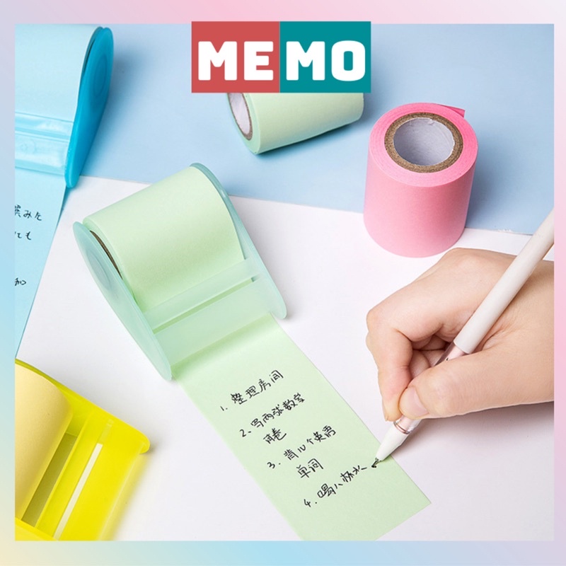 Giấy ghi chú MEMO, giấy note ghi nhớ dạng cuộn kéo xé dán tiện dụng dễ dùng