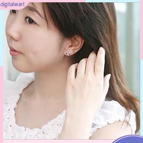 Cặp khuyên tai không đối xứng hình mèo và cá dễ thương nhỏ xinh dành cho nữ