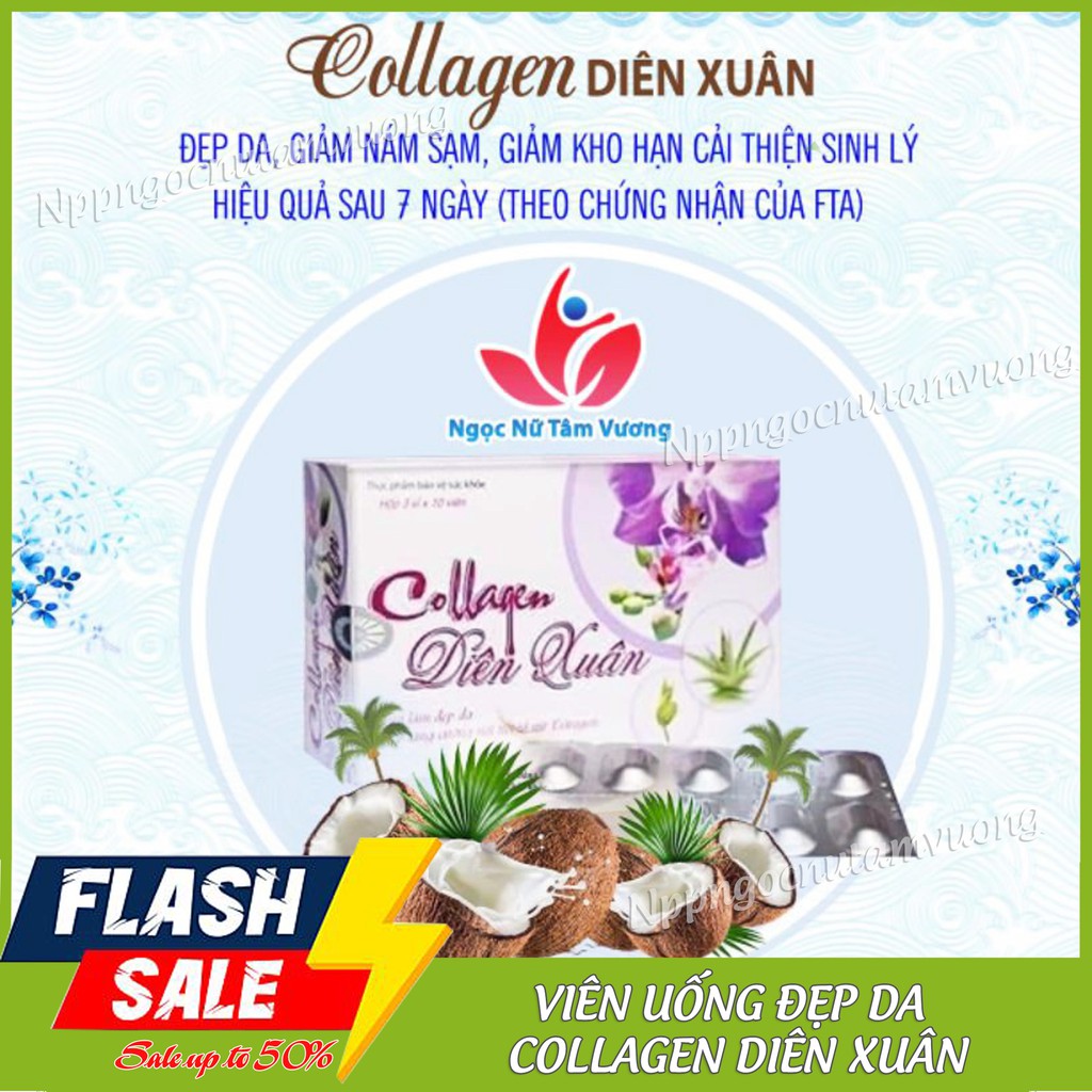 Viên uống đẹp da 🔸CHẤT LƯỢNG TỐT NHẤT🔸 viên tái tạo da Collagen Diên Xuân Cung cấp độ ẩm, giúp da luôn mềm mịn vihung