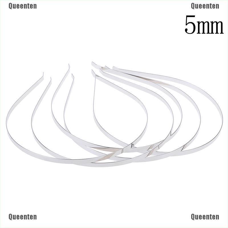 Bộ 5 băng đô bằng kim loại trơn dành cho làm phụ kiện tóc DIY