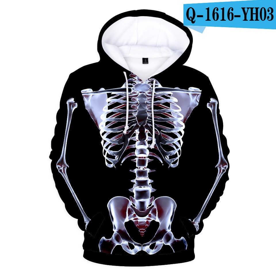 Áo Hoodie In Hình Bộ Xương Halloween 3D Thời Trang 2022 Cho Nam Và Nữ