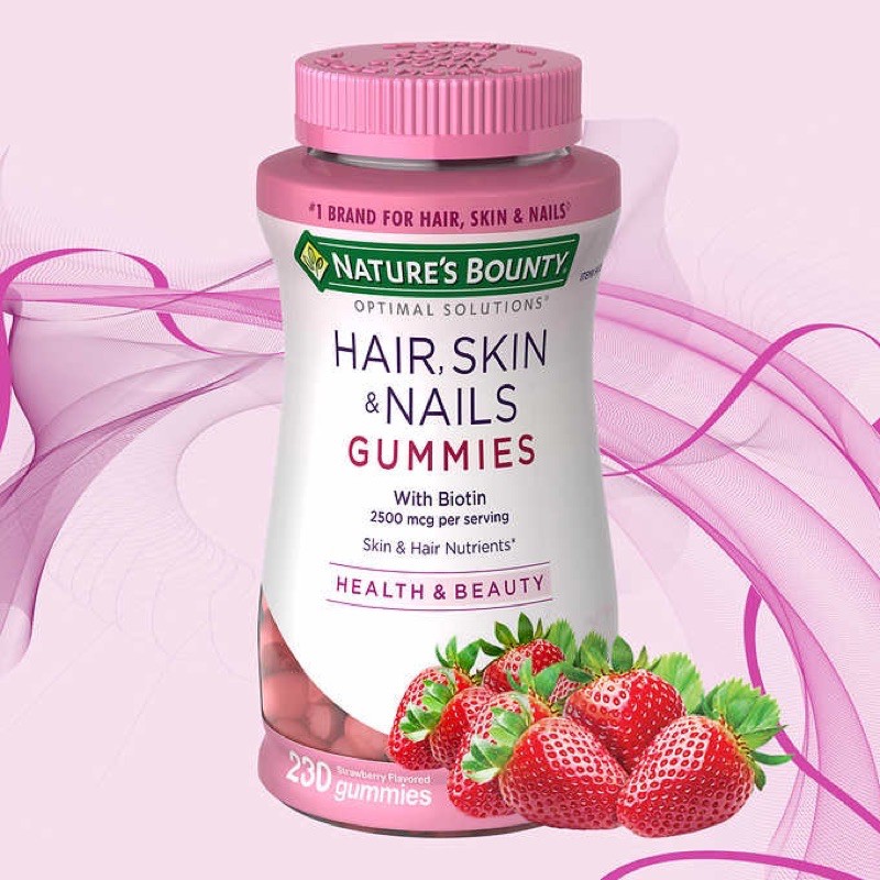 HAIR NAIL SKIN GUMMIES  - Kẹo đẹp da tóc móng Hair Skin Nails Gummies siêu siêu ngon - Hộp 230v viên