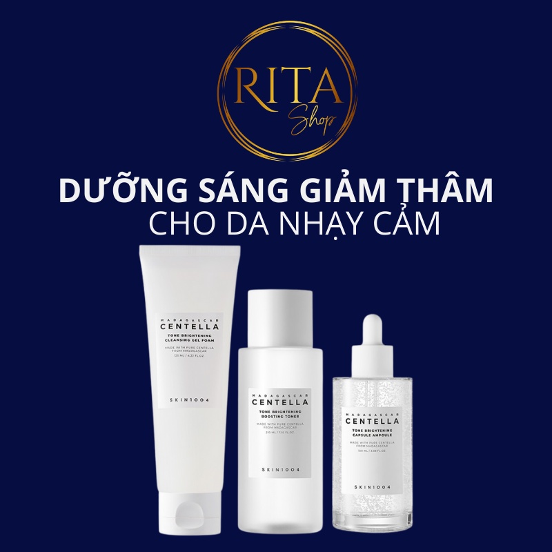 Skin 1004 Dòng dưỡng sáng giảm thâm dành cho da nhạy cảm - Tinh chất, Toner, Sữa rửa mặt Madagascar Centella