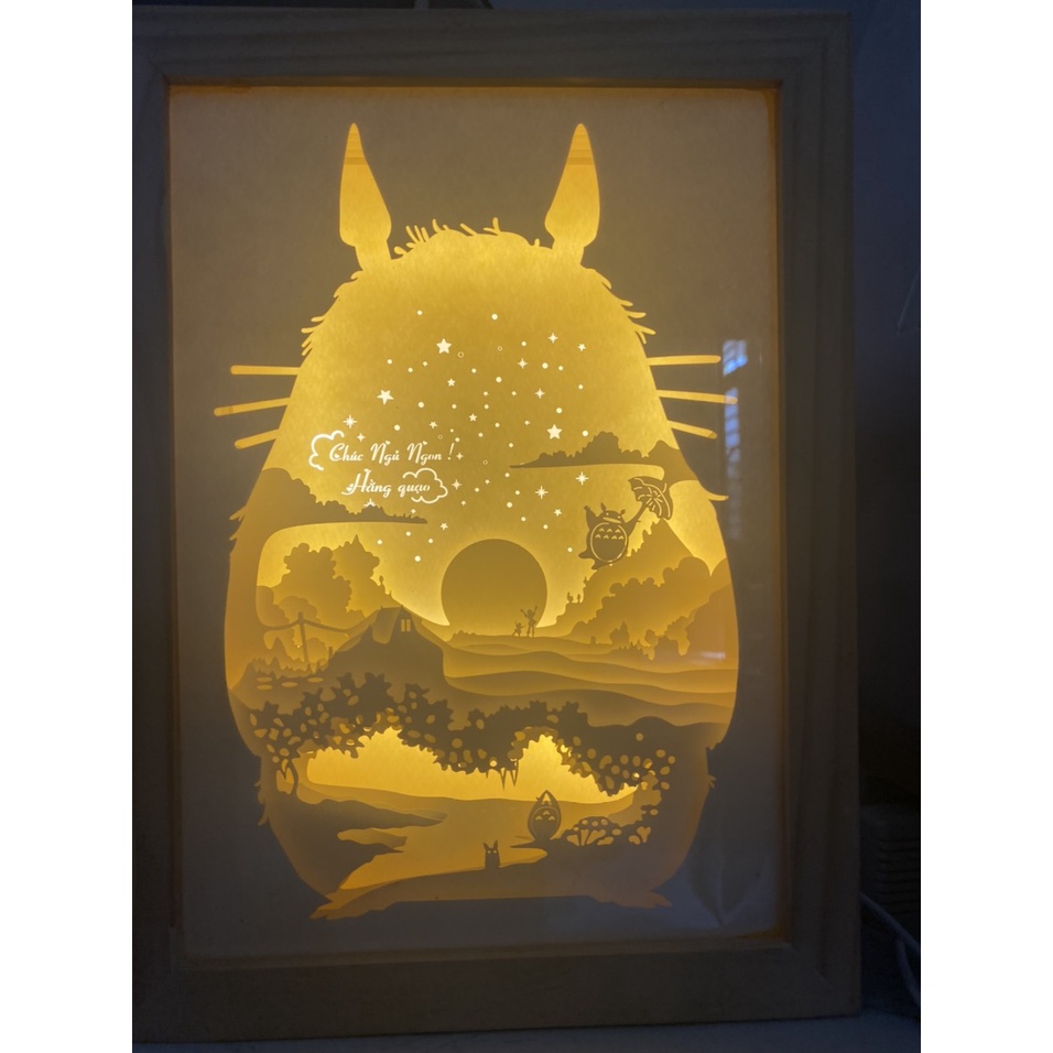 Hộp đèn ngủ bằng giấy 3D - Hộp đèn trang trí - Quà tặng sinh nhật - Totoro