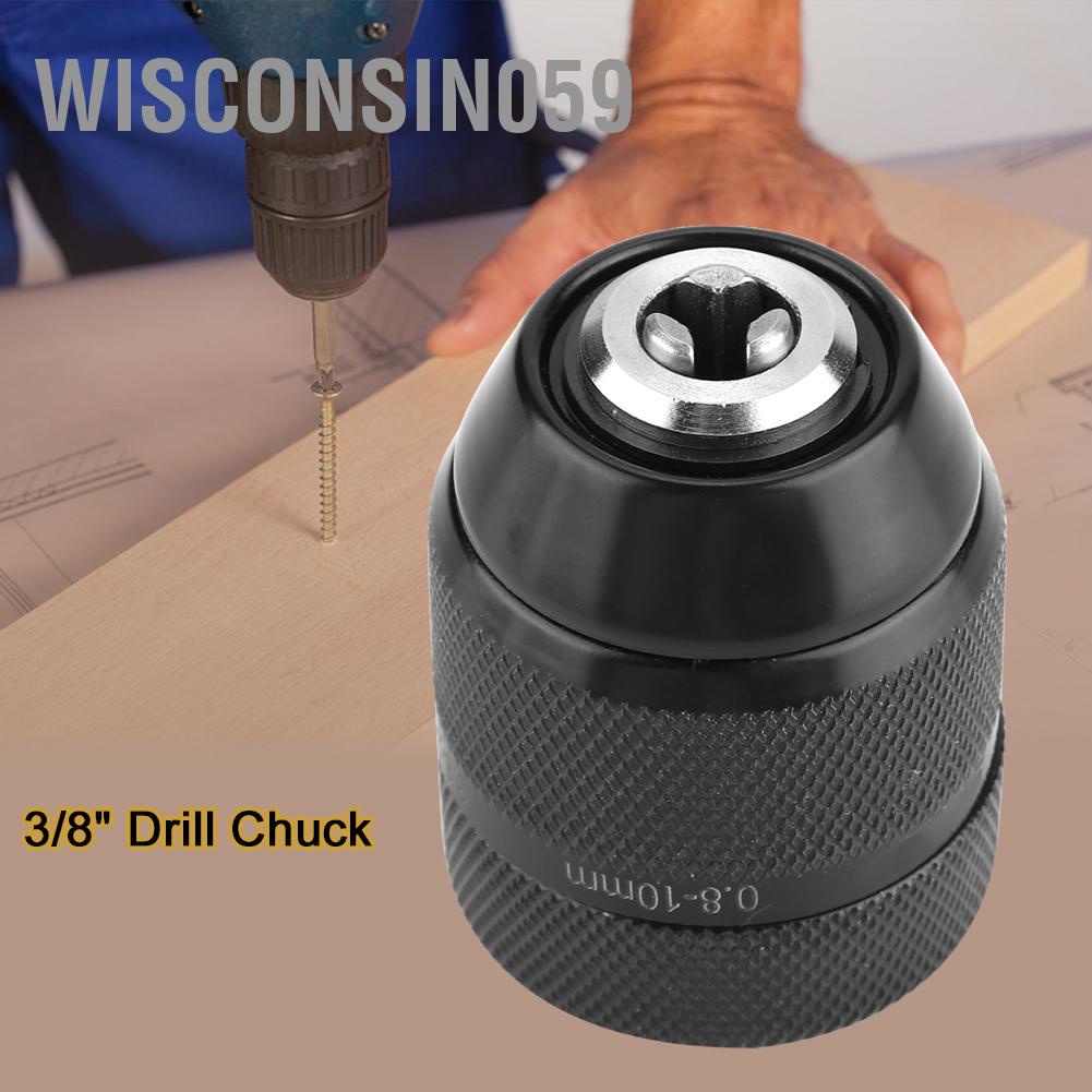 Wisconsin059 3/8 &quot;Chủ đề 0 8mm ‑ 10mm Chuck khoan kim loại không cần chìa khóa cho Máy điện cầm tay