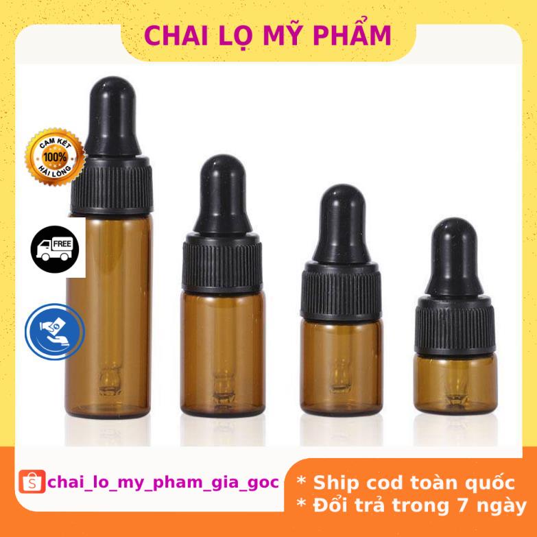 Lọ Chiết Serum ❤ GIÁ TỐT NHẤT ❤ Lọ đựng tinh dầu mỏng bóp giọt Khoen đen 2ml,3ml,5ml chiết tinh chất, serum .