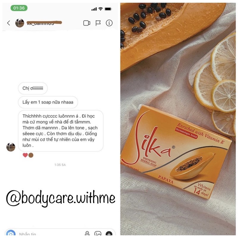 Xà Phòng Đu Đủ Trắng Da Silka Papaya Soap