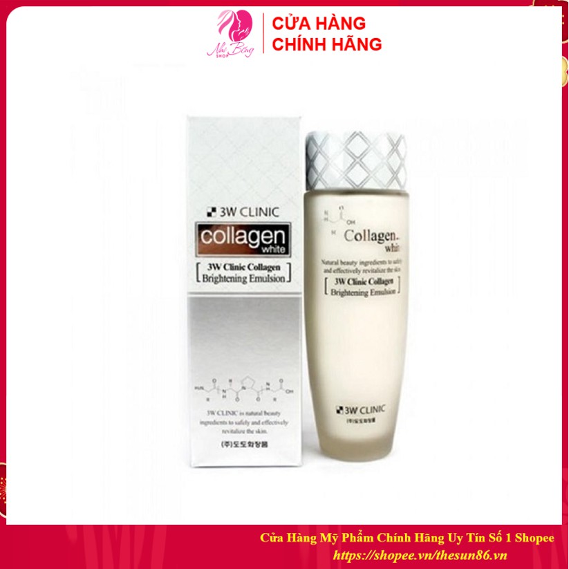 [Chính Hãng 100%] Sữa dưỡng trắng da - Sữa dưỡng ẩm chống lão hóa chiết xuất collagen 3W Clinic150ml