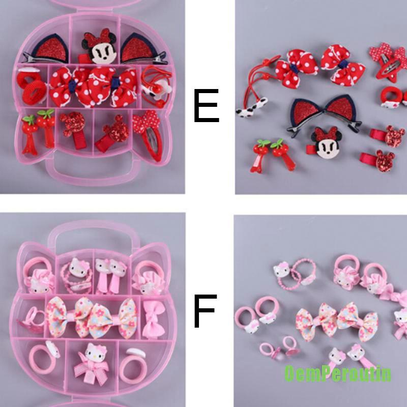 1 Bộ Kẹp Tóc Cao Su Hình Hello Kitty Cho Bé Gái