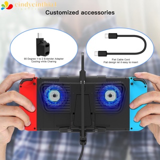 Cind Cooling Fan With Bracket Compatible For Steam Deck / Switch / OLED Console With Dual C-port Adapter Game