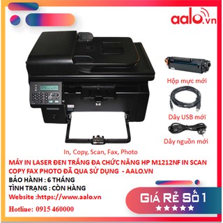 MÁY IN LASER ĐEN TRẮNG ĐA CHỨC NĂNG HP M1212NF IN SCAN COPY FAX PHOTO ĐÃ QUA SỬ DỤNG - AALO.VN