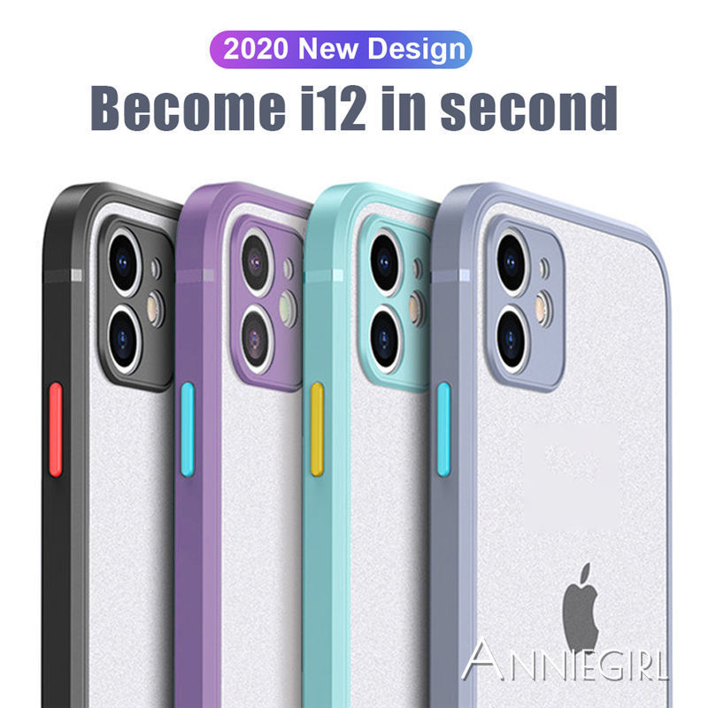 Ốp điện thoại TPU mềm dáng vuông mặt nhám trong suốt bảo vệ camera cho iPhone 11 Pro Max X Xs Max XR 8 7 Plus SE 2020 | BigBuy360 - bigbuy360.vn