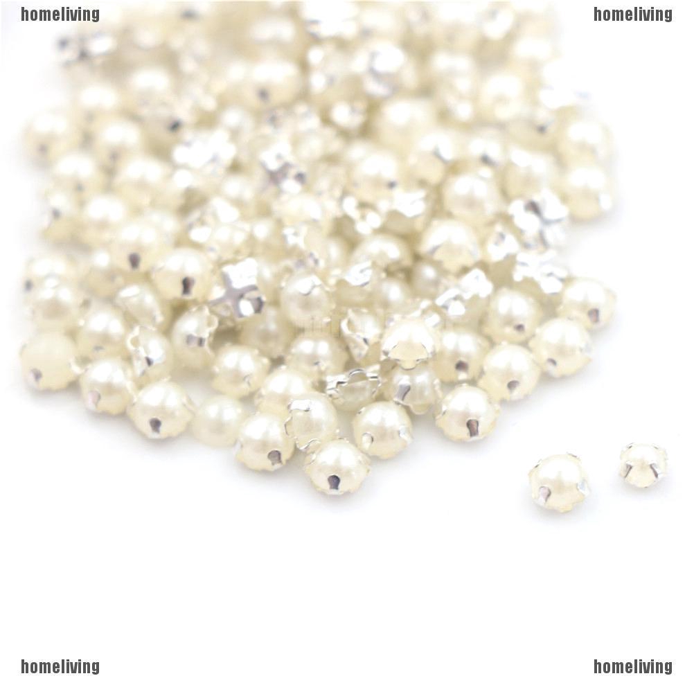 Set 100 Nút Ngọc Trai Mini 3 / 4MM Làm Đồ Thủ Công