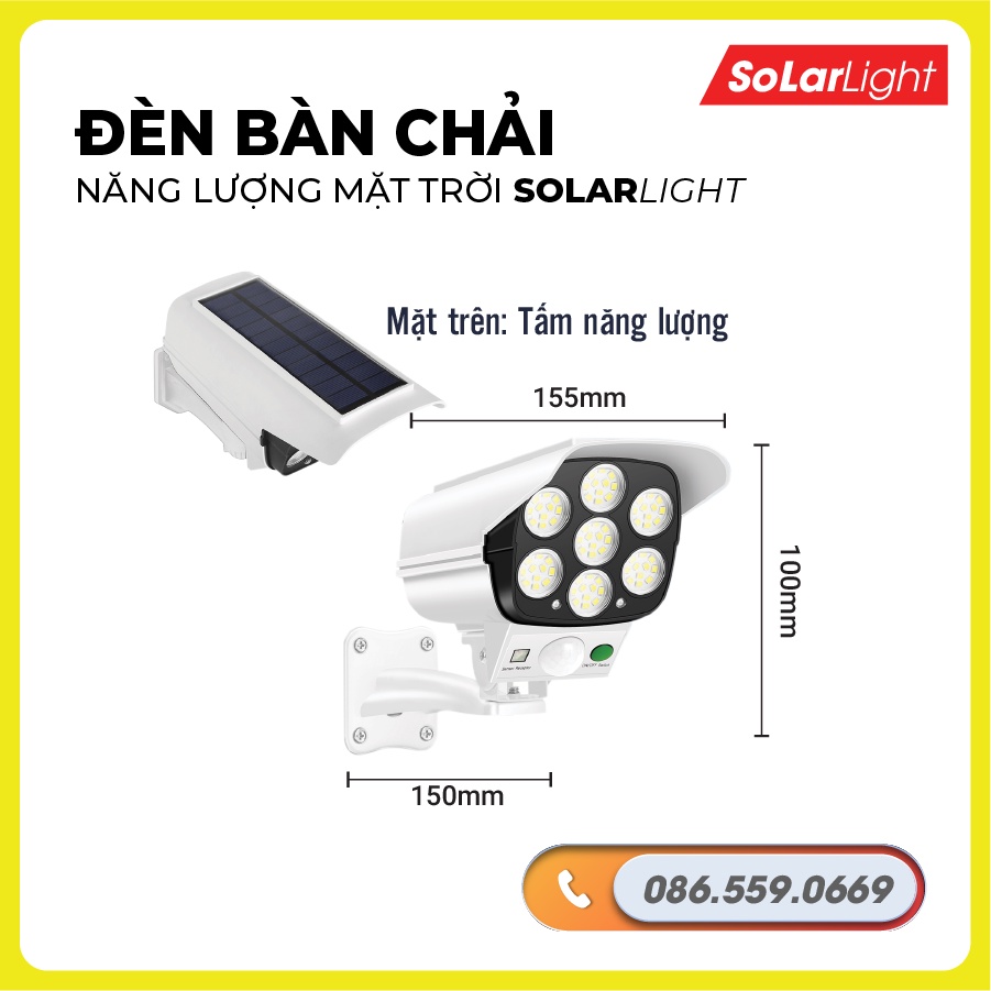 Đèn năng lượng mặt trời giả camera cảm ứng tự động bật tắt có điều khiển, đèn giả camera chống trộm