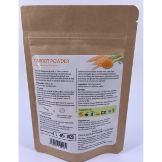 Bột củ Cà rốt Organic 50g