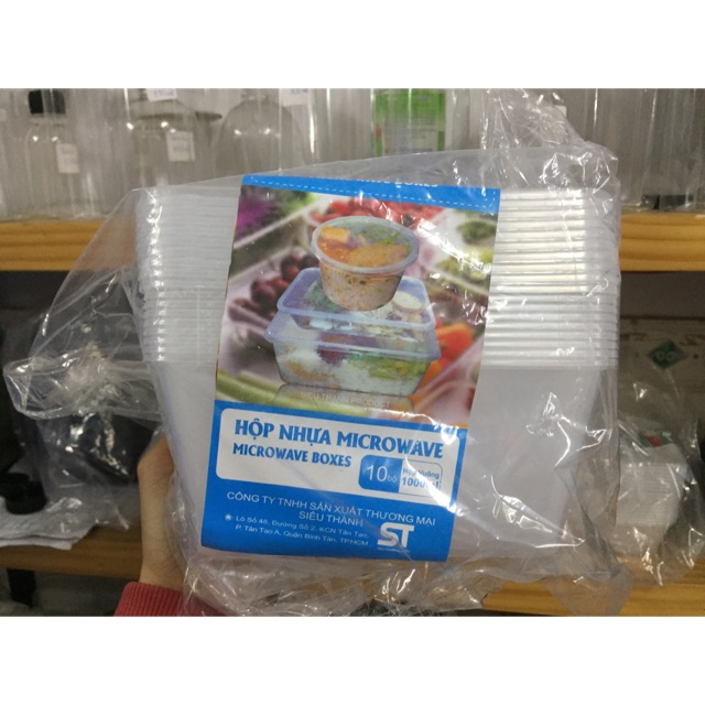 Bộ 10 hộp nhựa hình chữ nhật 1000ml