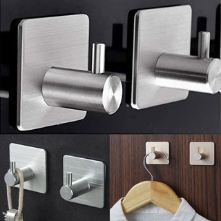 Áo khoác dán tường &amp; Giá treo quần áo tự dính Giá đỡ treo tường bằng thép không gỉ Giá treo chìa khóa Khăn Móc treo Phụ kiện phòng tắm