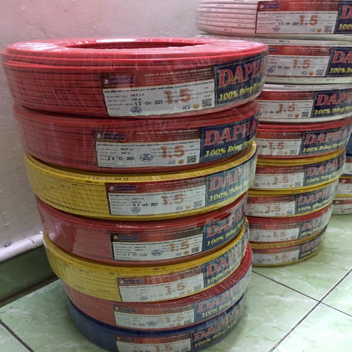 Dây điện Daphaco đôi dẹp 2 lớp vỏ 2x1.5
