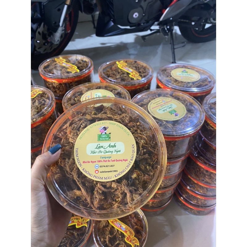 250gram khô bò Quảng Ngãi LAN ANH 100% thịt bò cỏ cùng gia vị quê thơm ngon đặc biệt | BigBuy360 - bigbuy360.vn