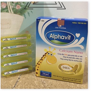 Alphavit Calci Nano tăng cường canxi cho hệ xương chắc khỏe bé thông minh cho bé hộp 20 ống, sản phẩm có nguồn gốc xuất