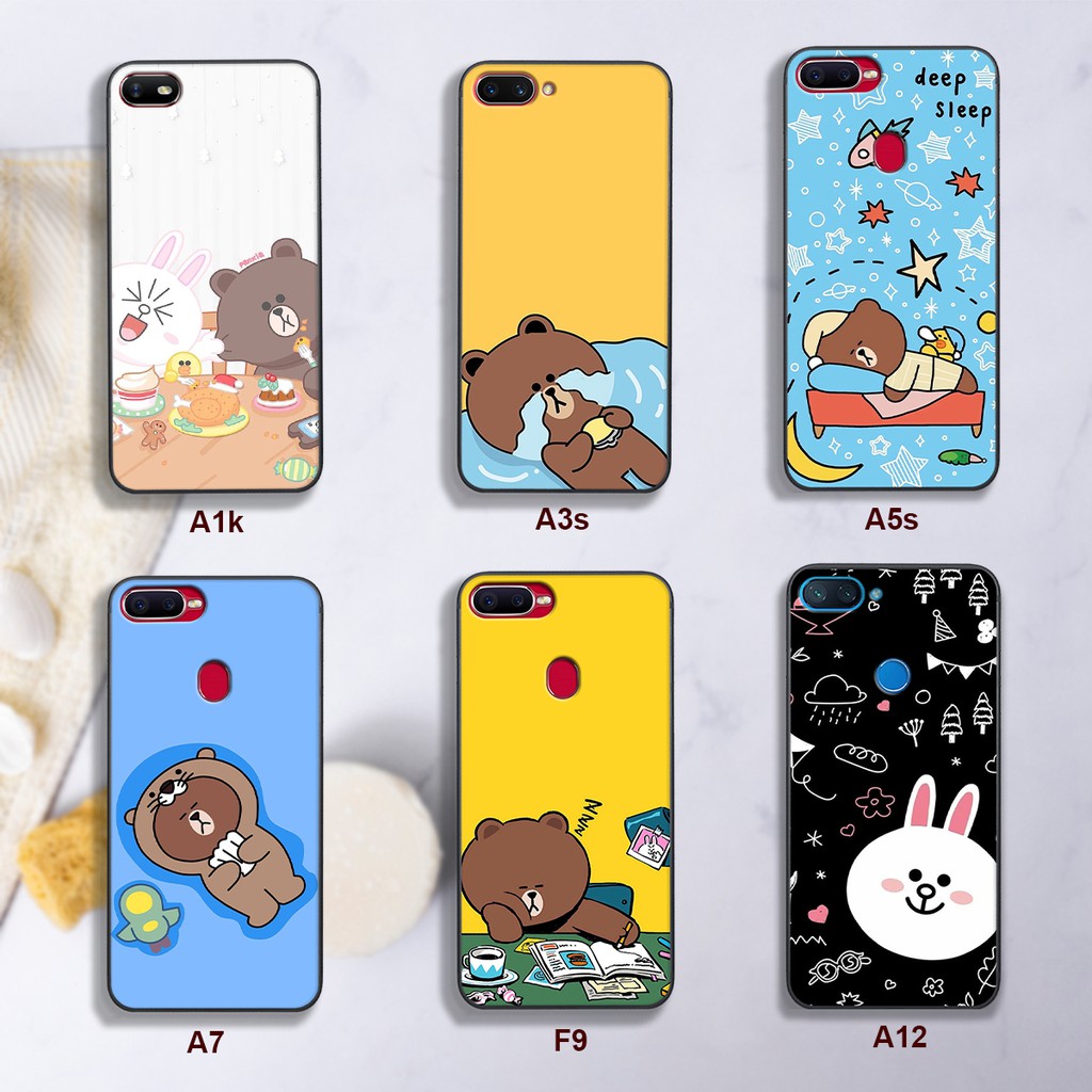 [ỐP OPPO_SIÊU RẺ] ỐP LƯNG OPPO IN HÌNH GẤU BROWN BEAR VÀ THỎ CONY |A1k-A3s-A5s-A7-F9-A12| DOAREMON CASE