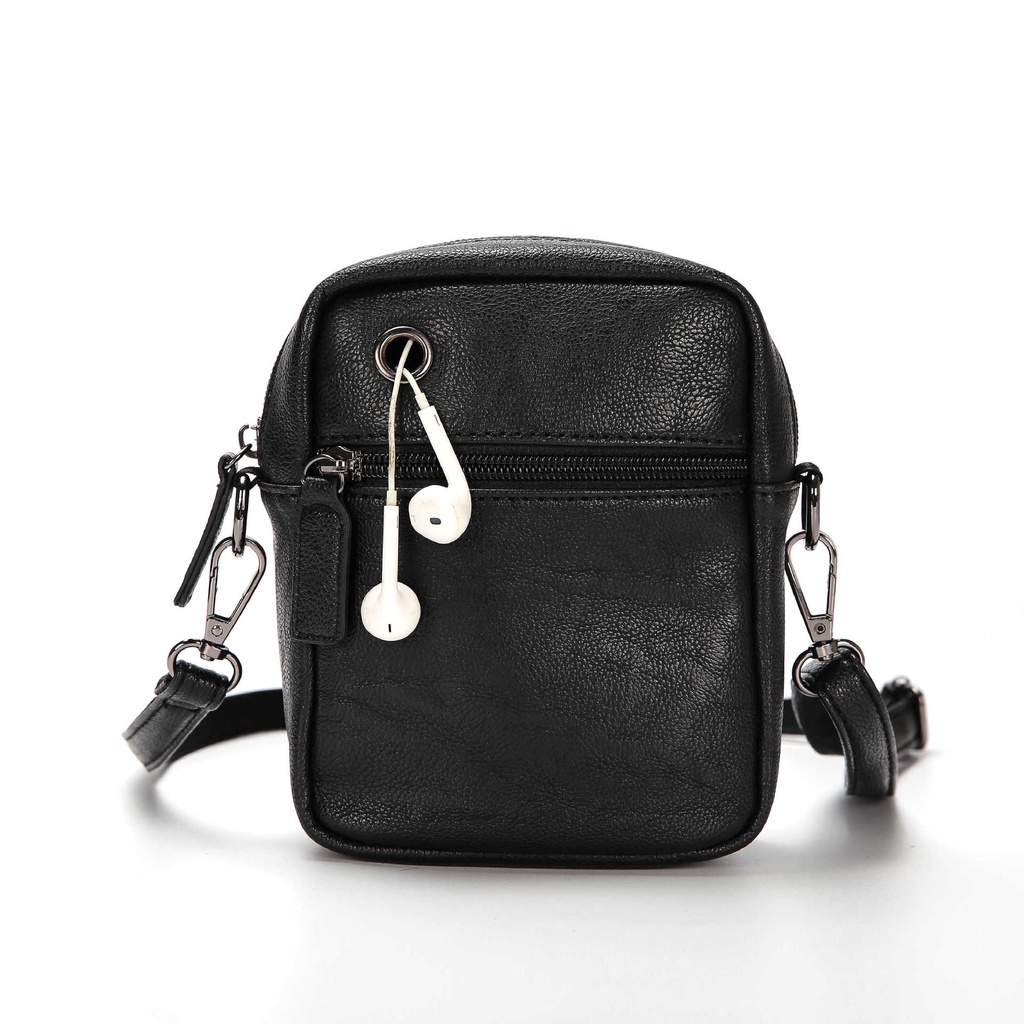 Túi Đeo Chéo Nam Nữ Unisex Mini Bag Da Mềm Mịn Cao Cấp Tiện Lợi, Túi Đeo Dạo Phố Bền Bỉ - The Black Box