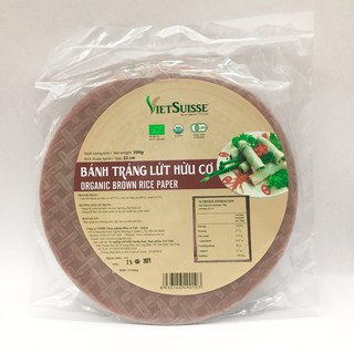 Bánh tráng gạo lứt hữu cơ Vietsuisse 200g/Bánh tráng trắng hữu cơ Vietsuisse 200g - Tôm Vàng
