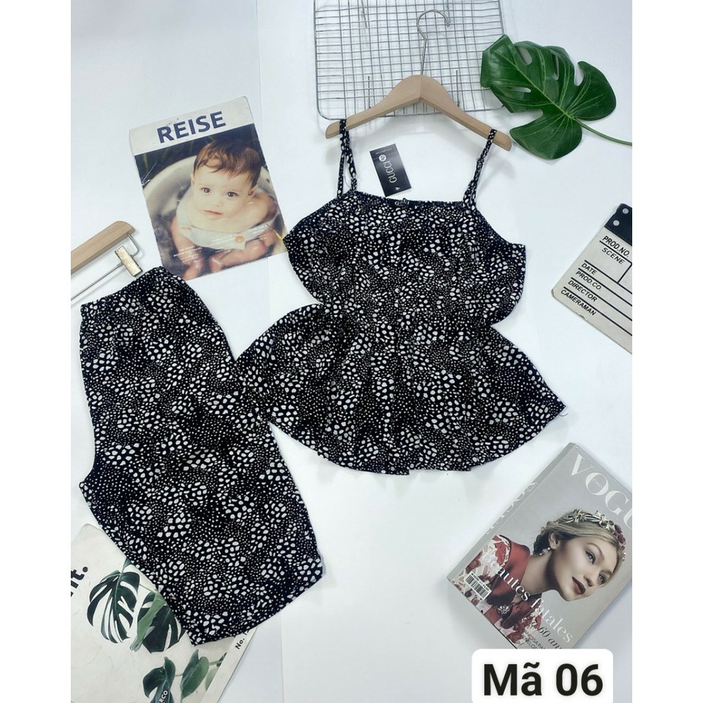 Bộ ngủ lửng nữ, đồ bộ mặc nhà nữ chất lụa mango 2 dây loại đẹp mềm mịm mặc siêu mát