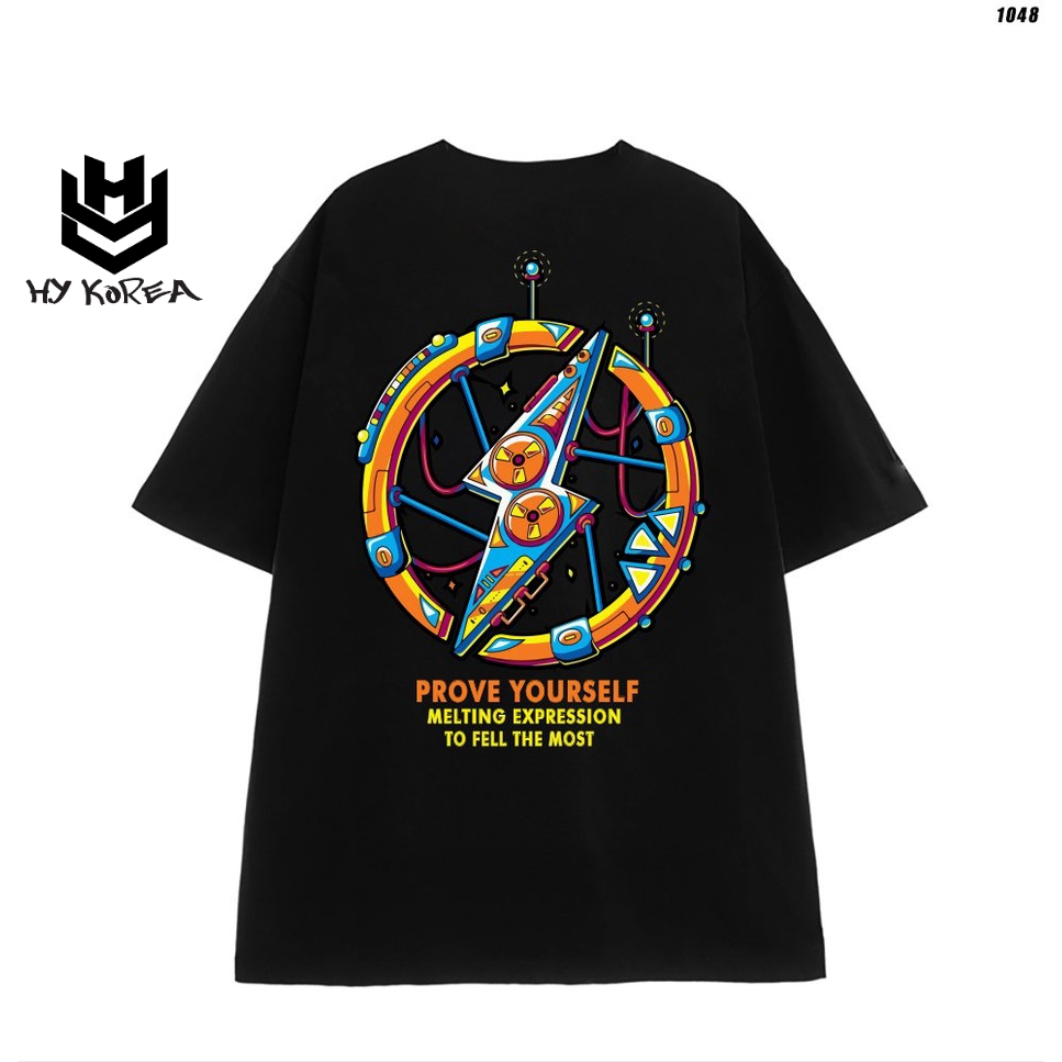 Áo phông nam nữ unisex form rộng tay lỡ Sấm sét 1048 HY KOREA