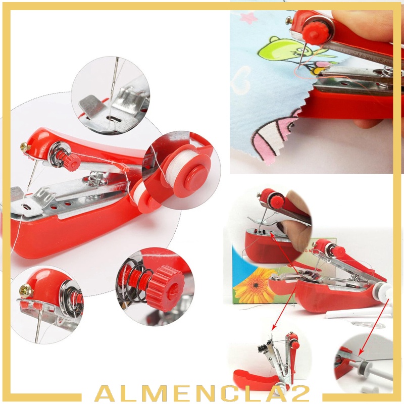 [ALMENCLA2] Mini Sewing Machine Handy Portable Stitch Sew Needlework Cordless Tool Set